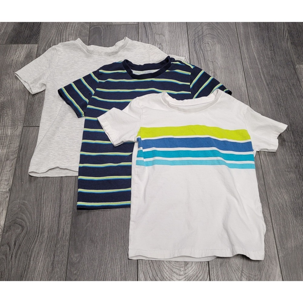 Boys Hollywood Short Sleeve T-shirts Size 6 White/Gray/Blue (set of 3)
